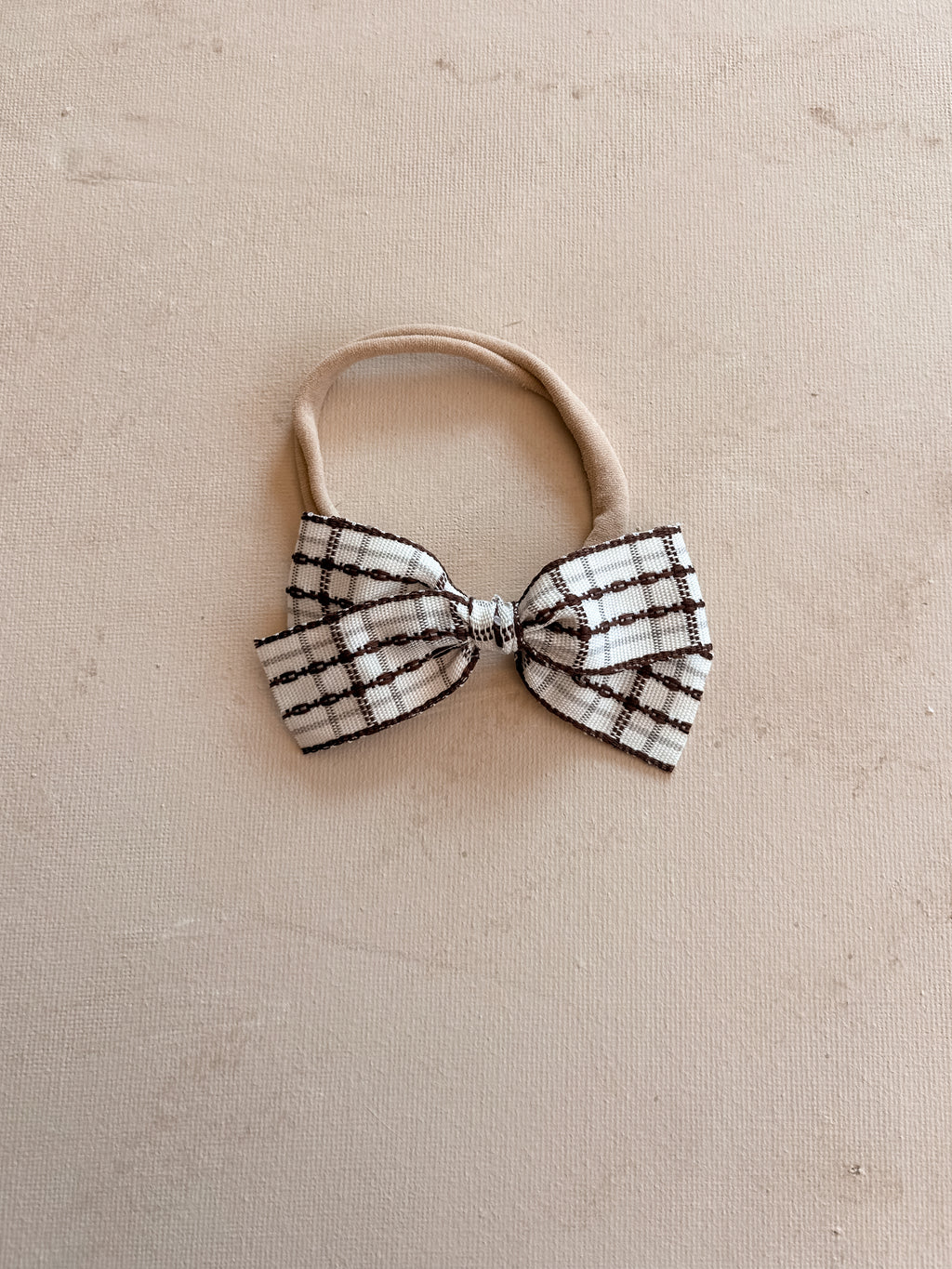 Petite Ribbon Bow Band || Latte