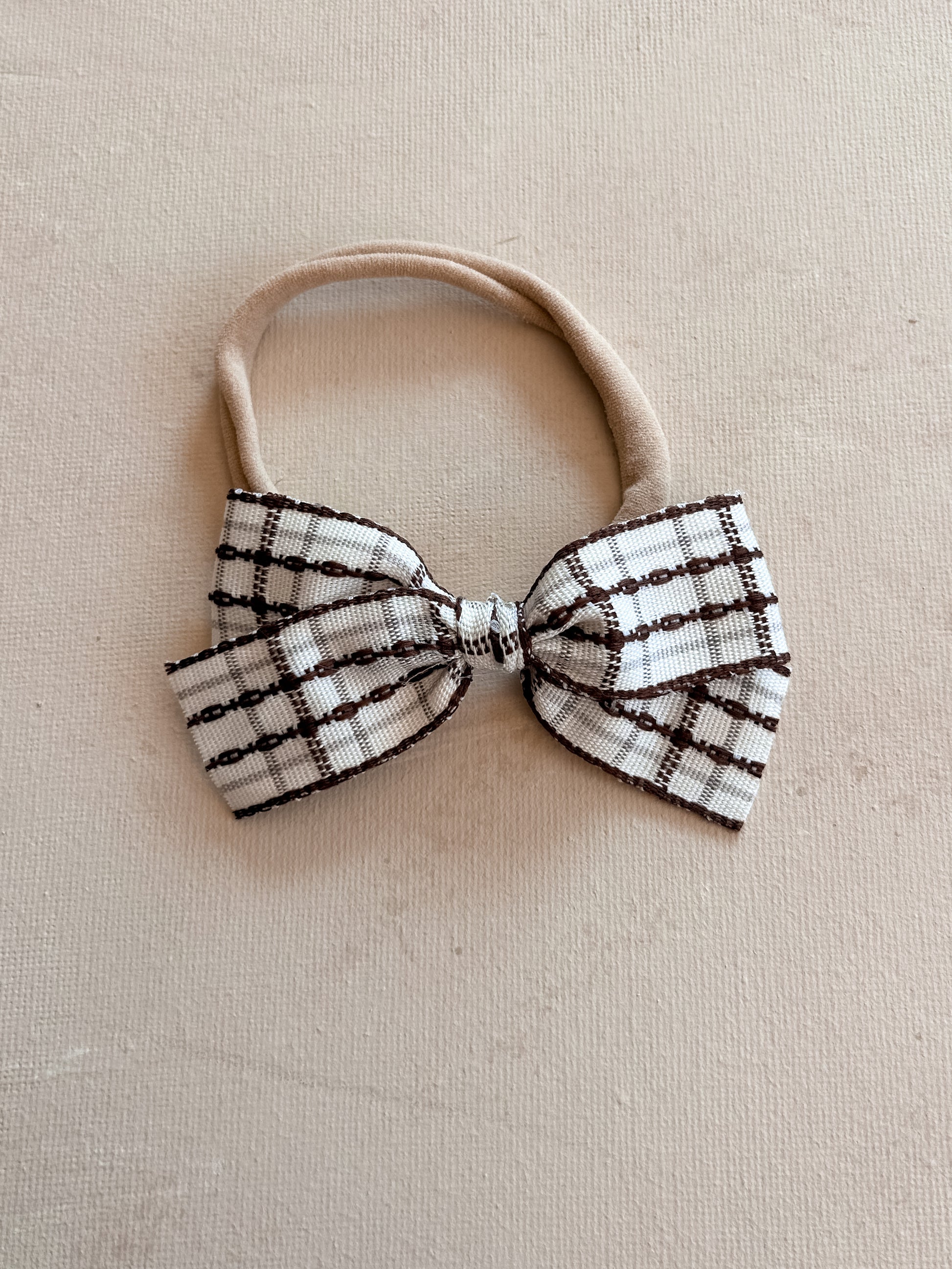 Petite Ribbon Bow Band || Latte