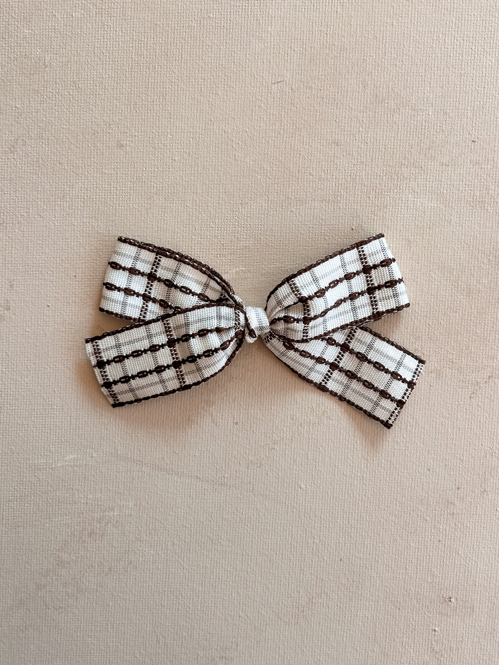 Petite Ribbon Bow Clip || Latte
