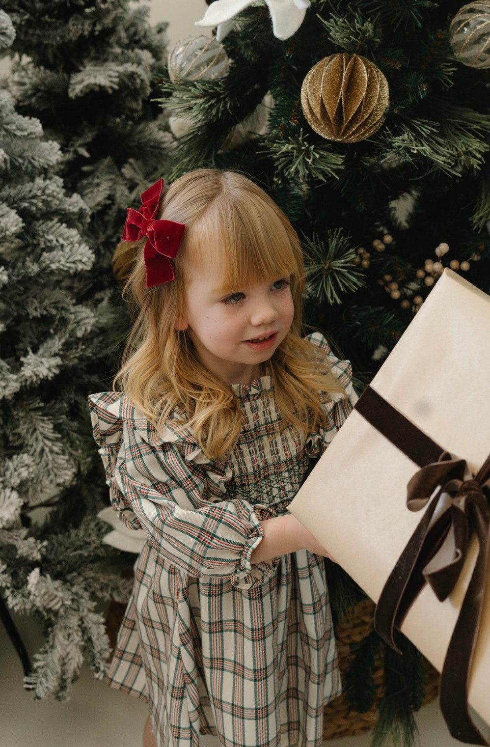 Velvet Ribbon Bow Clip || Holiday
