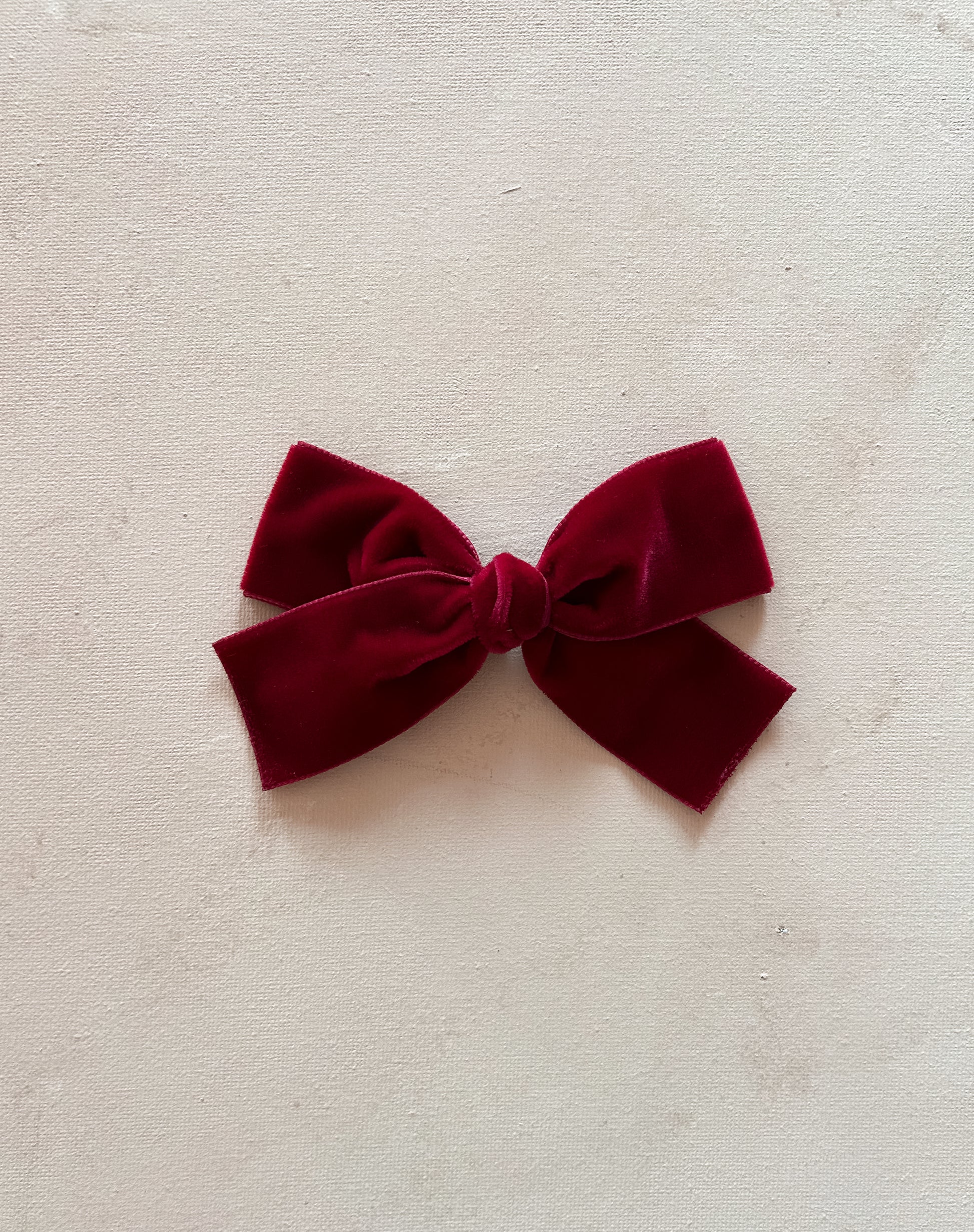 Velvet Ribbon Bow Clip || Holiday
