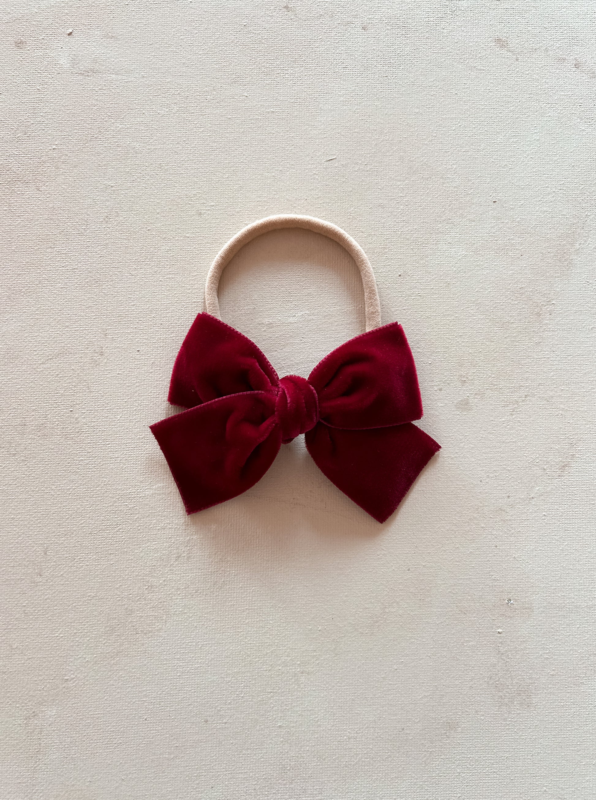 Petite Velvet Ribbon Bow Band || Holiday
