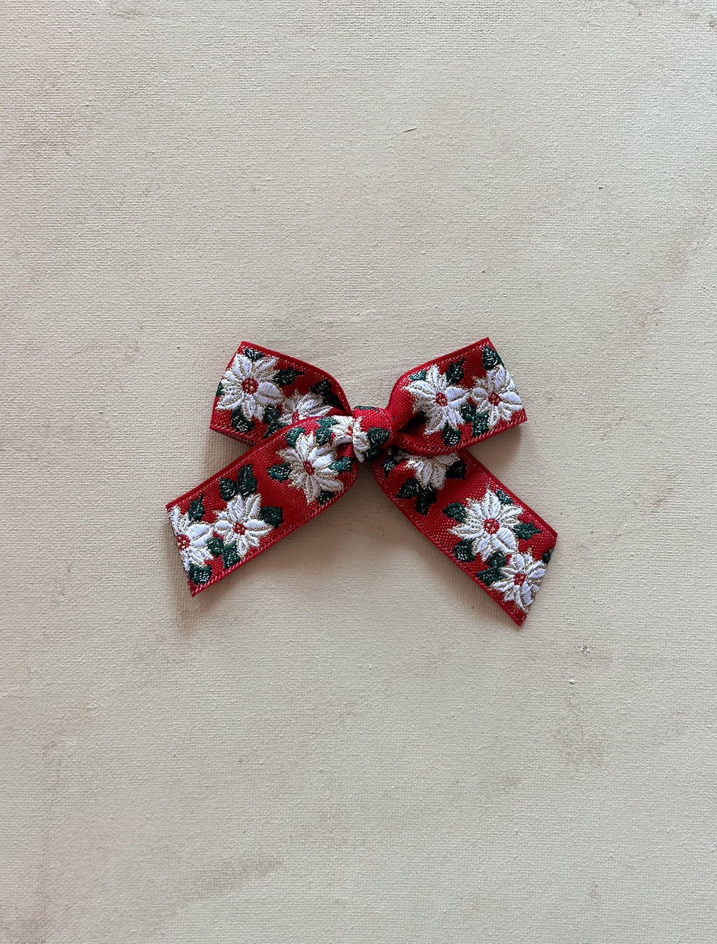 Petite Oversized Ribbon Bow || Poinsettia