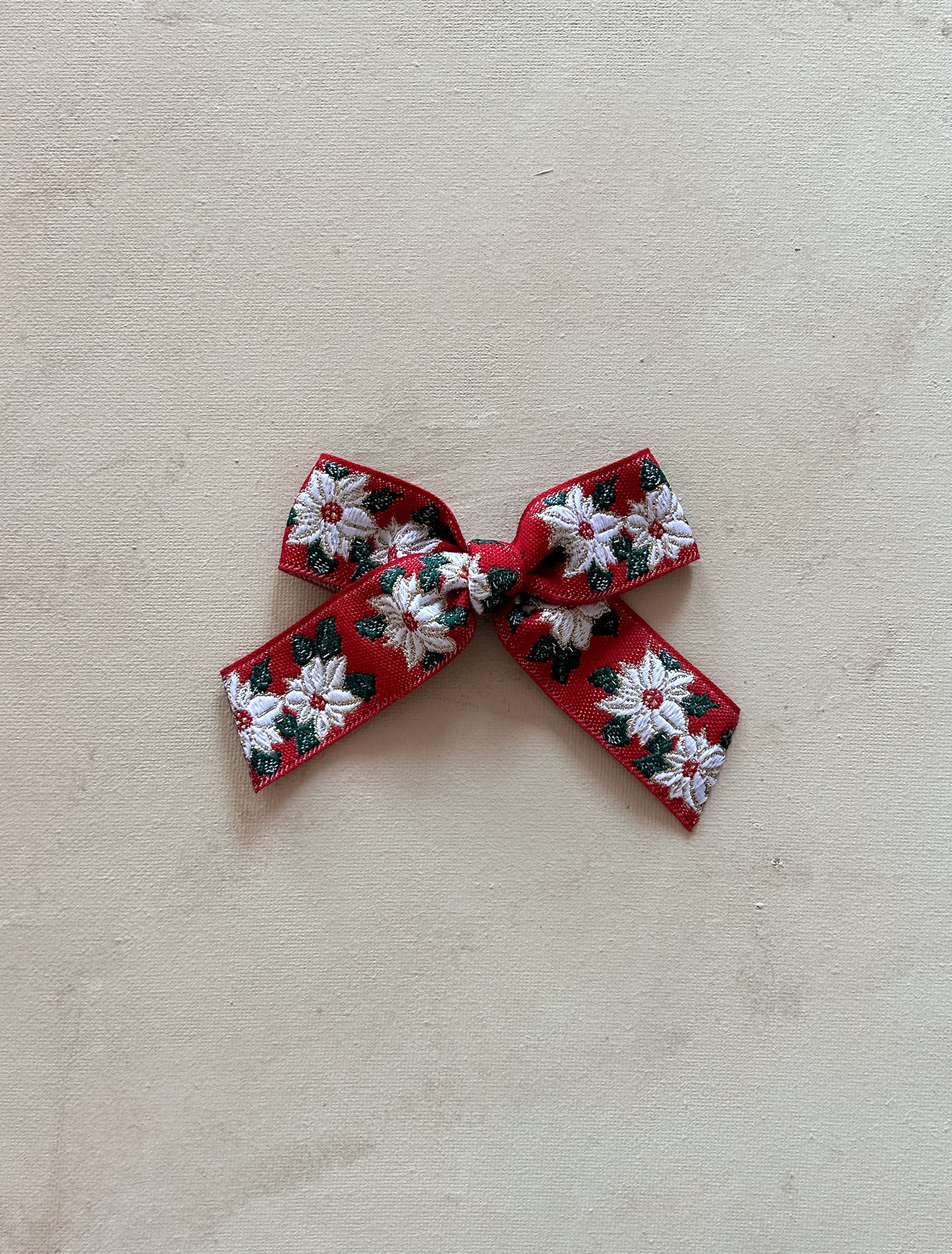 Petite Oversized Ribbon Bow || Poinsettia