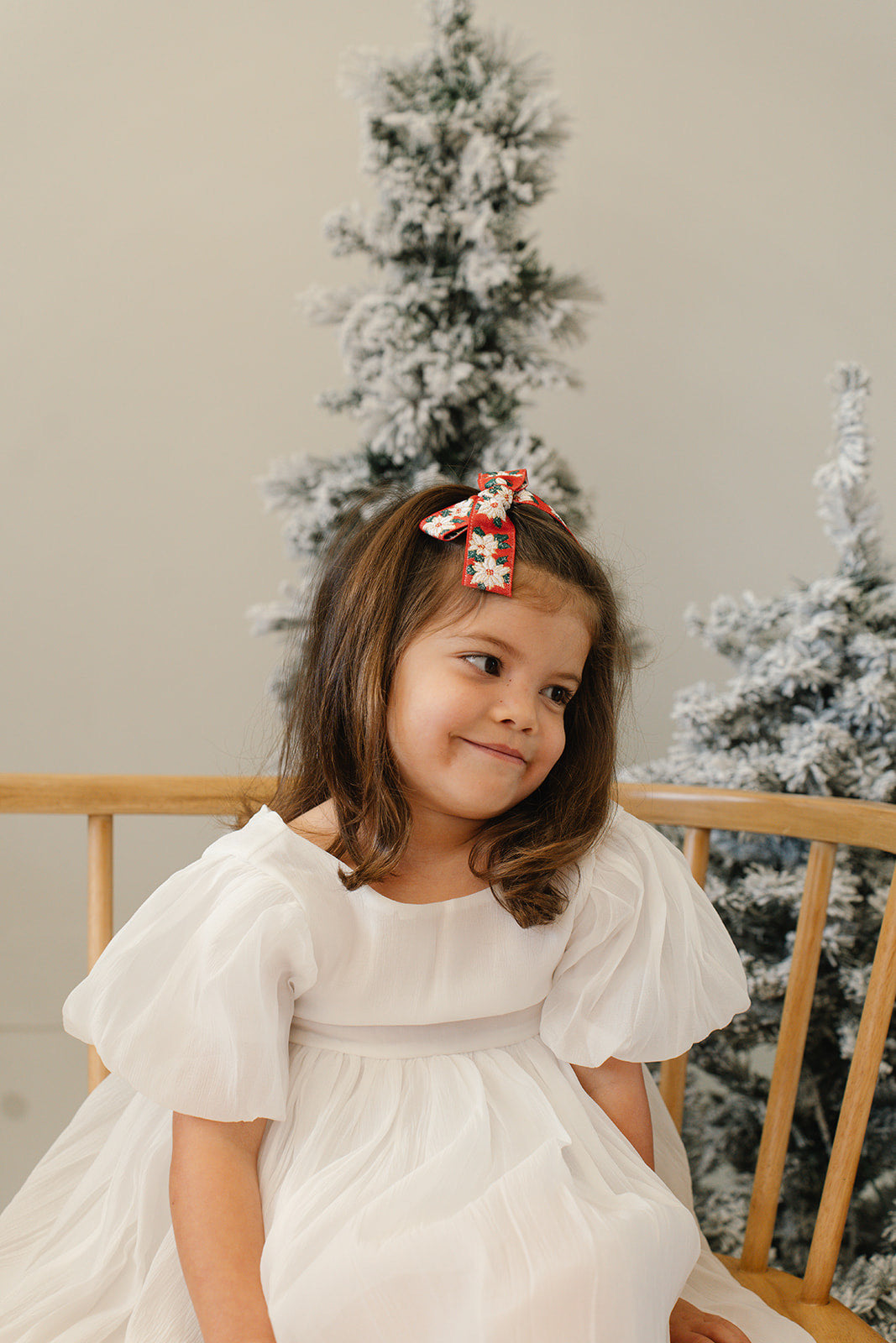 Petite Oversized Ribbon Bow || Poinsettia