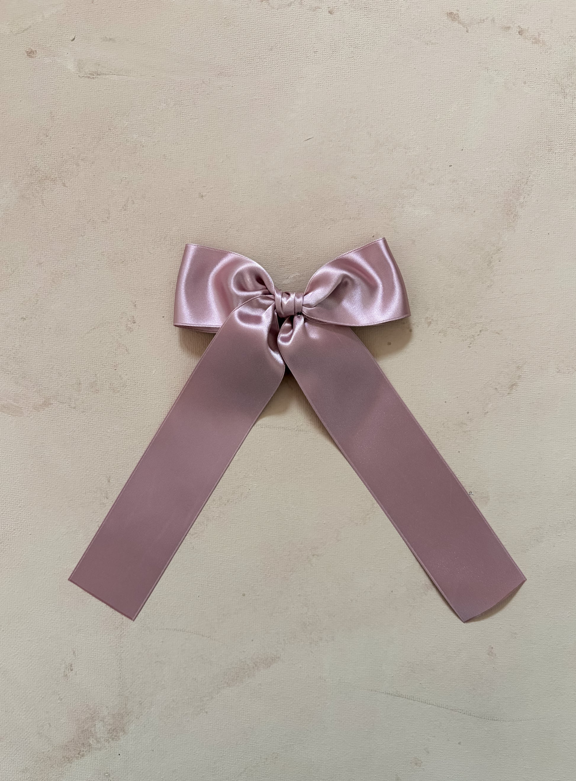 Oversized Ribbon Bow Clip || Rosewater