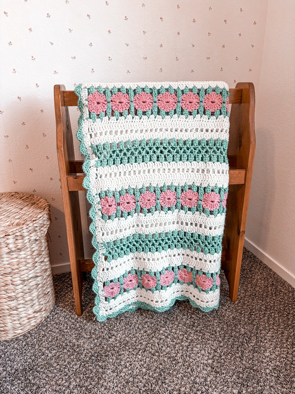 Rose Crocheted Blanket
