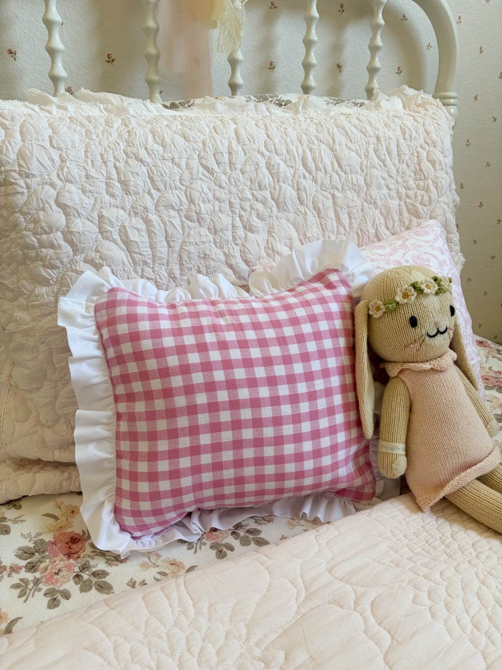 Handcrafted Throw Pillow w/ Ruffles || Sheridan