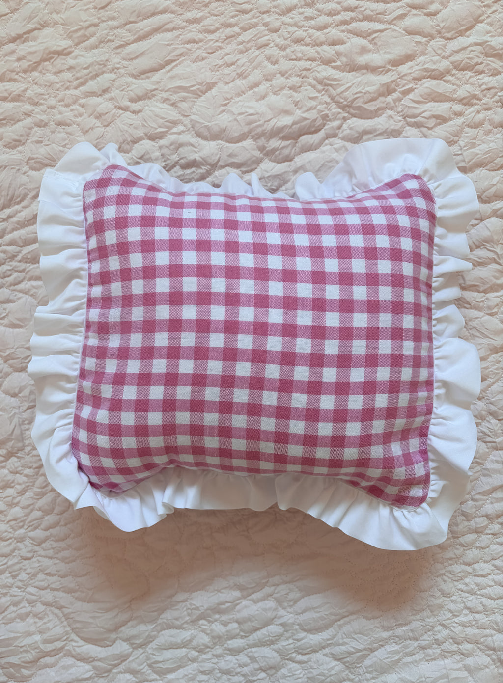 Handcrafted Throw Pillow w/ Ruffles || Sheridan
