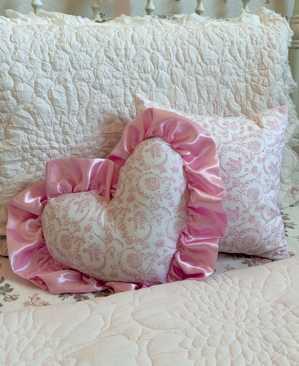 Handcrafted Throw Pillow w/ Ruffle || Juliette