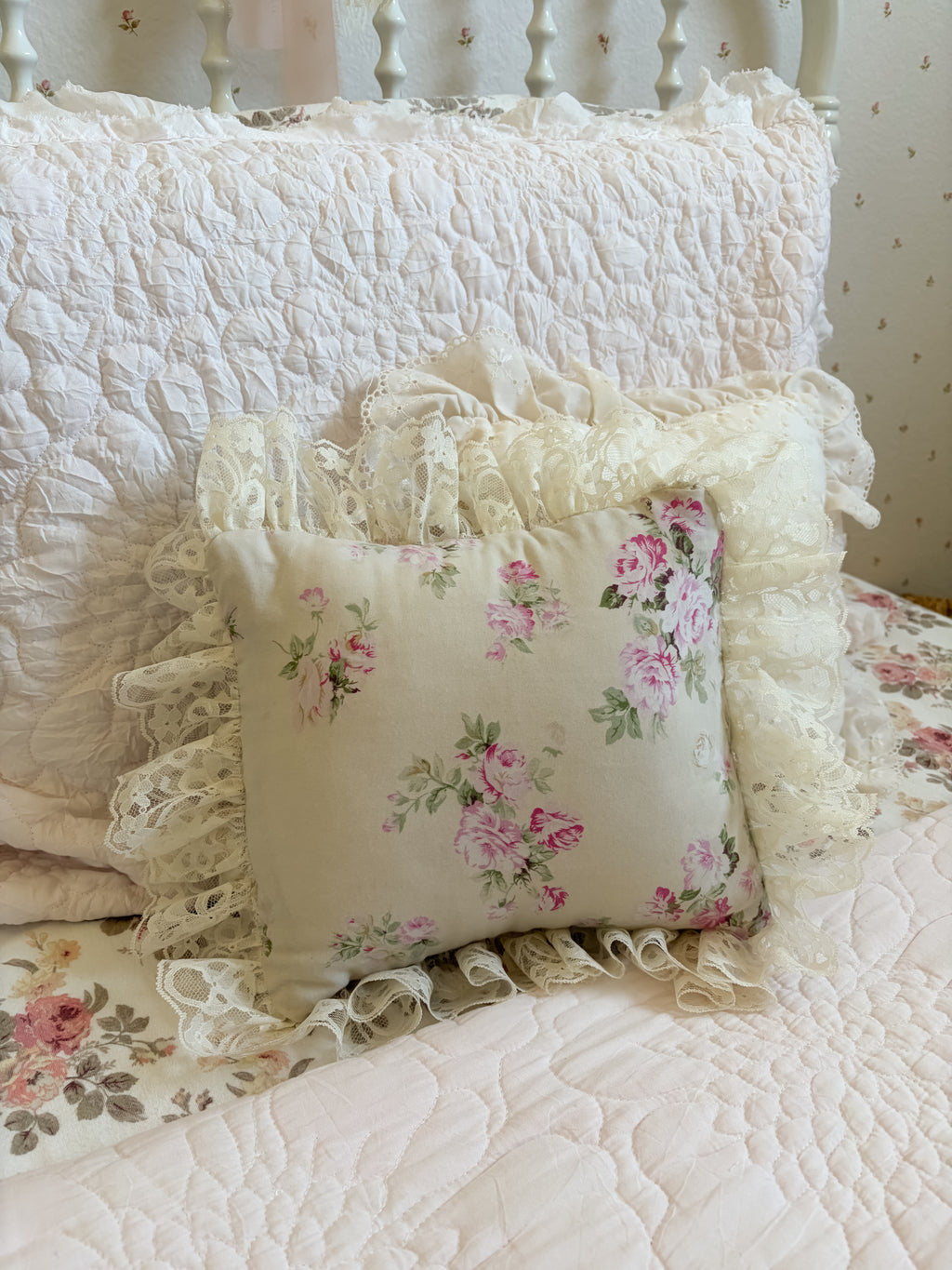 Handcrafted Throw Pillow w/ Ruffles || Parfum