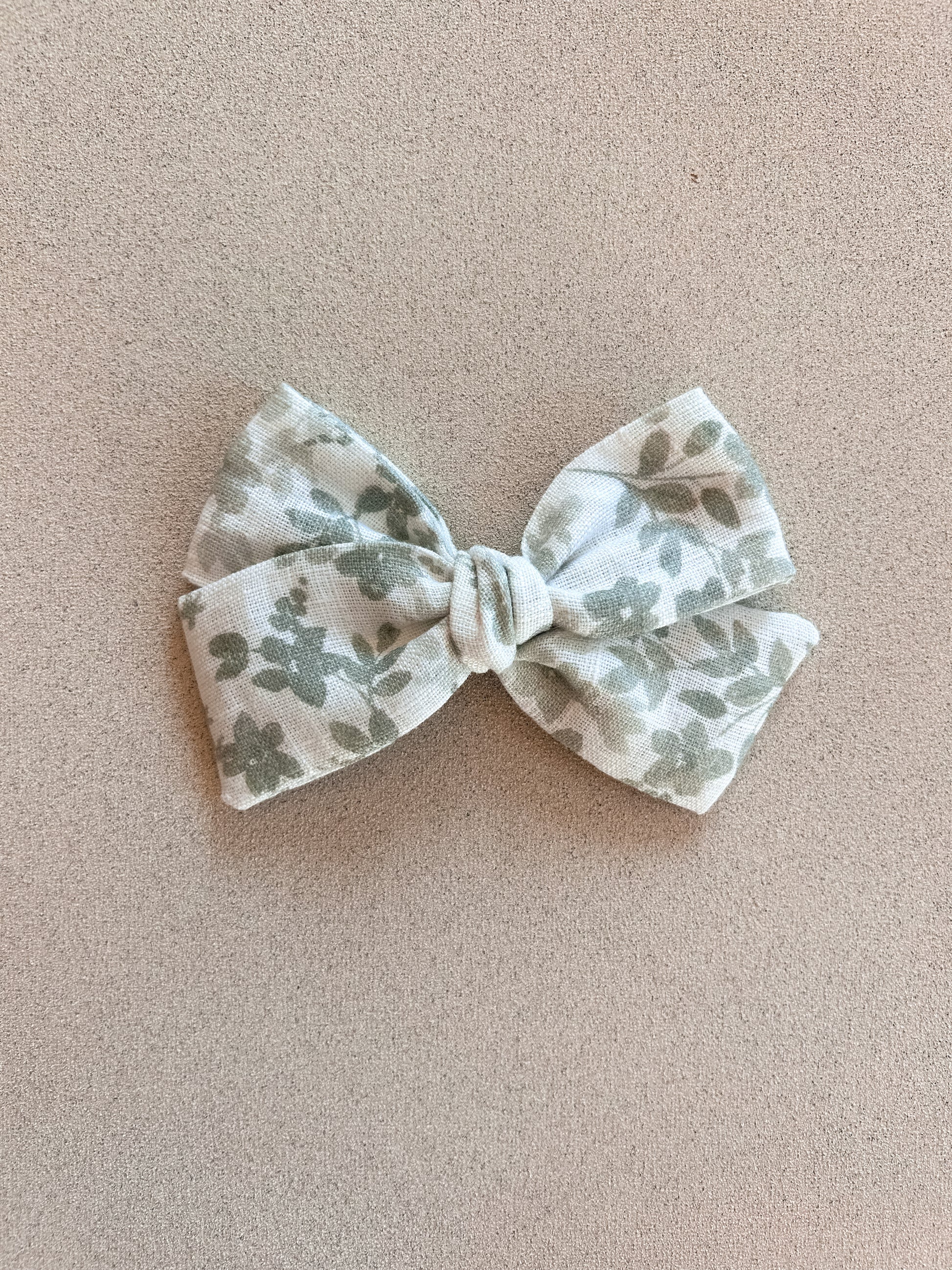 Classic Bow Clip || Sage Green Floral