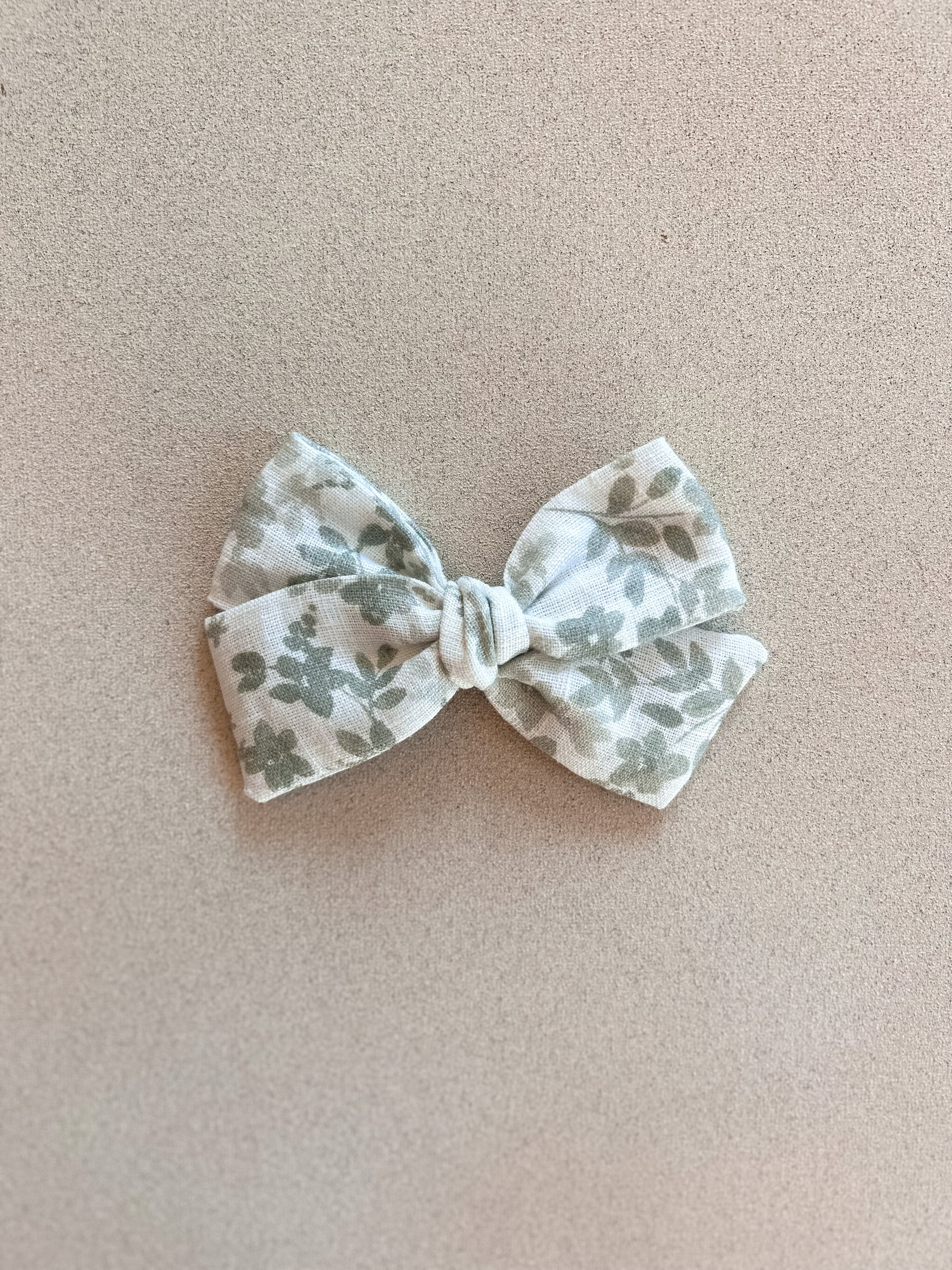 Classic Bow Clip || Sage Green Floral