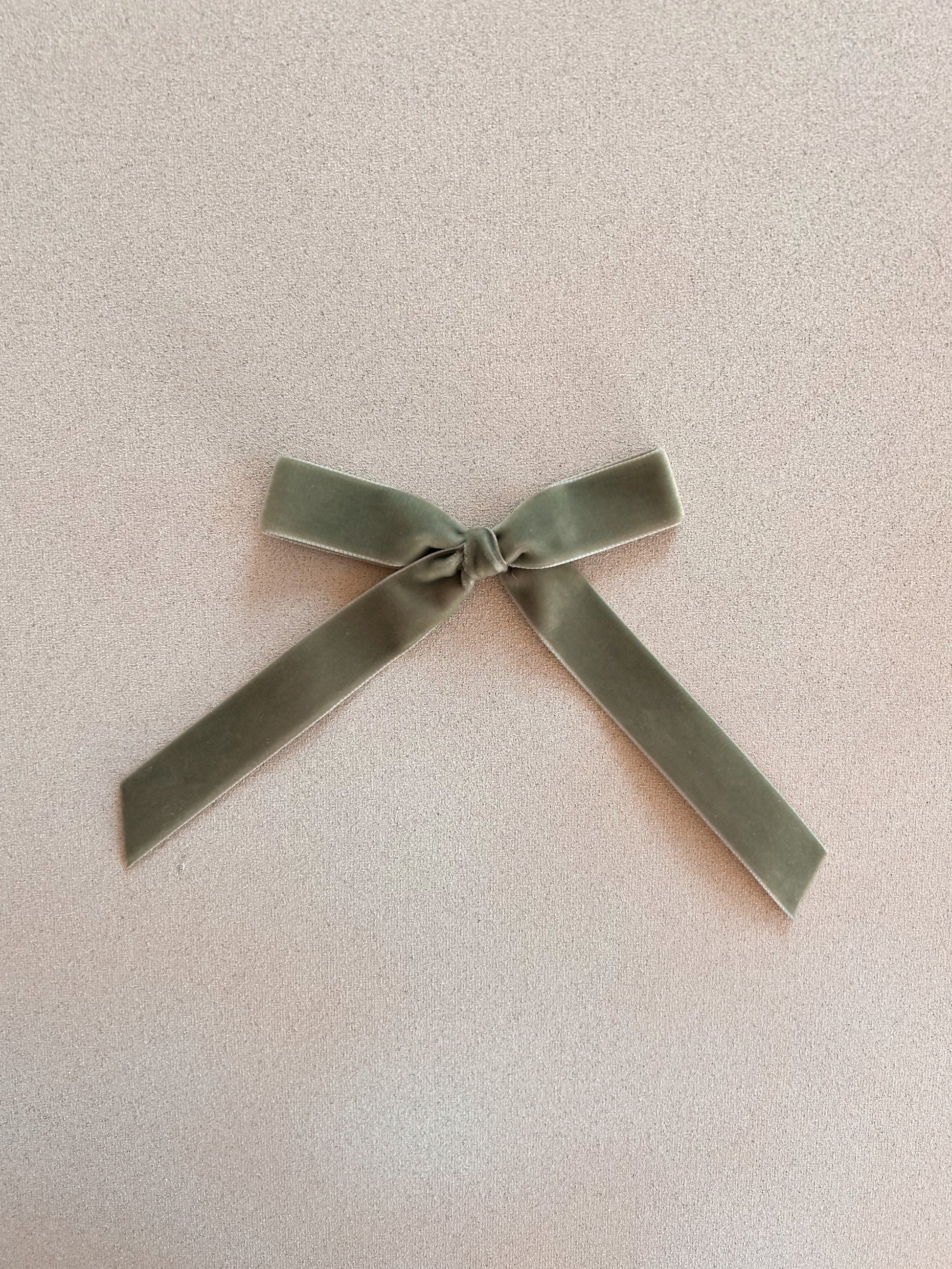 Oversized Ribbon Bow Clip || Velvet Sage