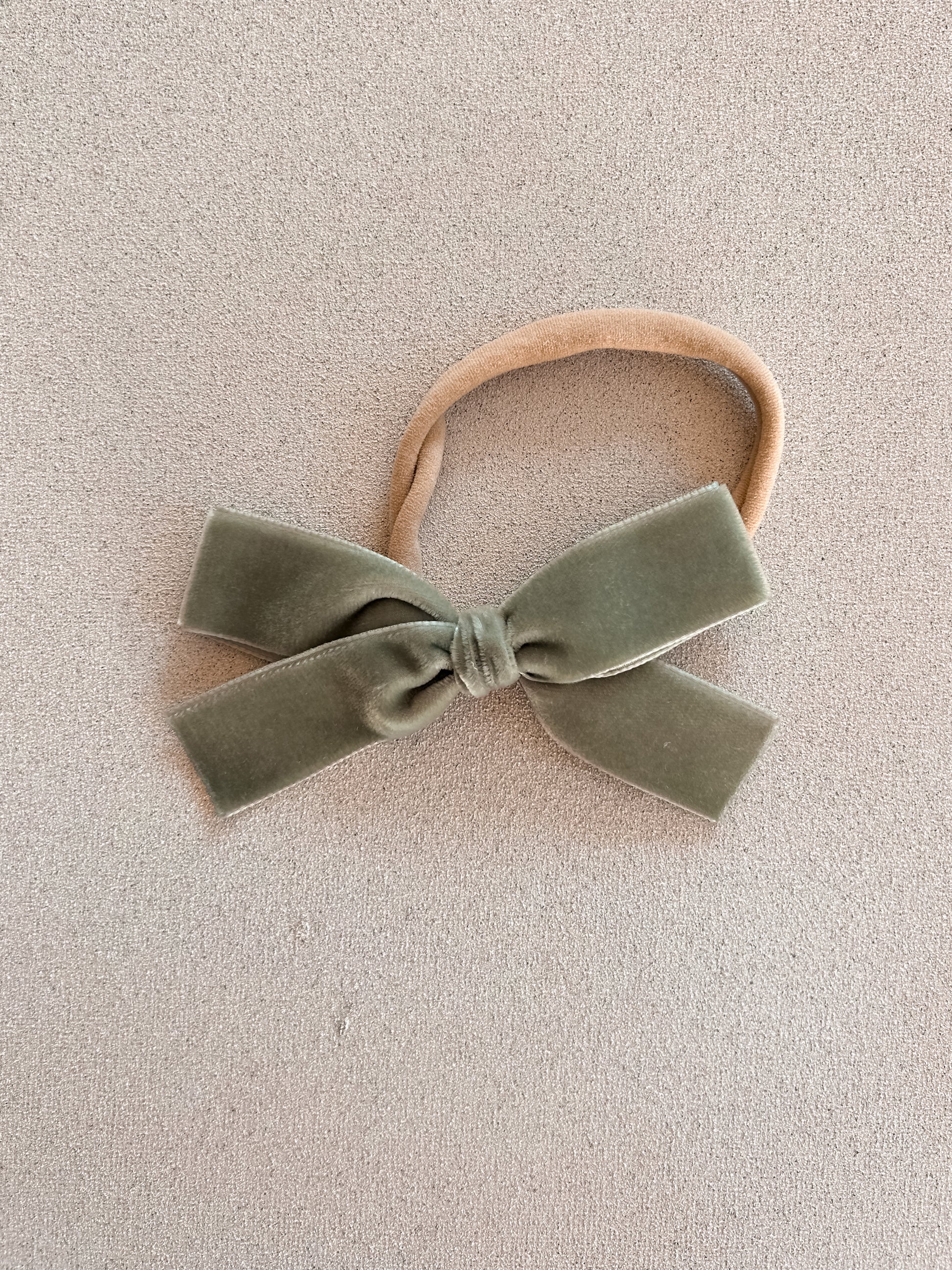 Classic Ribbon Bow Band || Velvet Sage