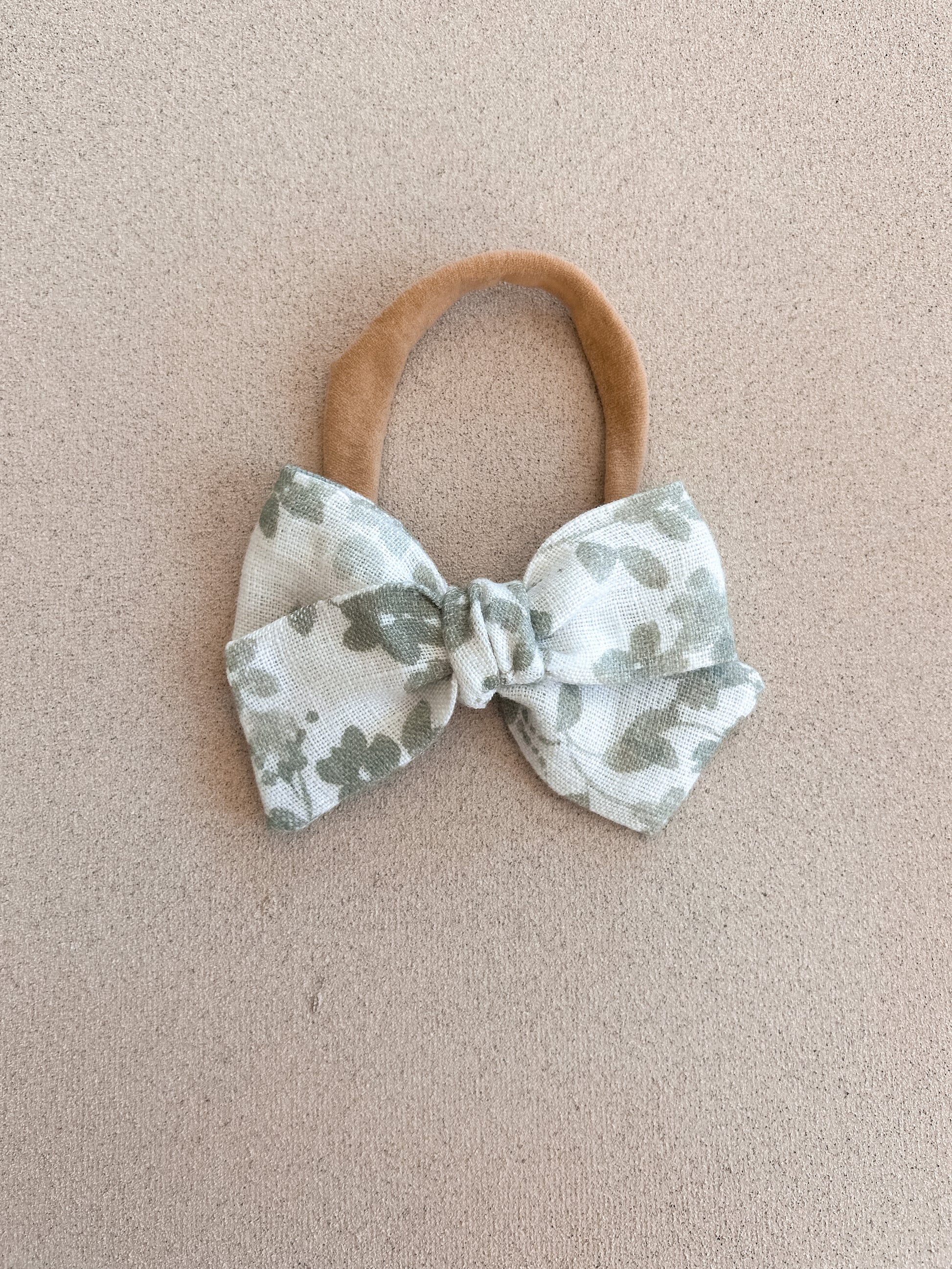 Petite Classic Bow Band || Sage Green Floral